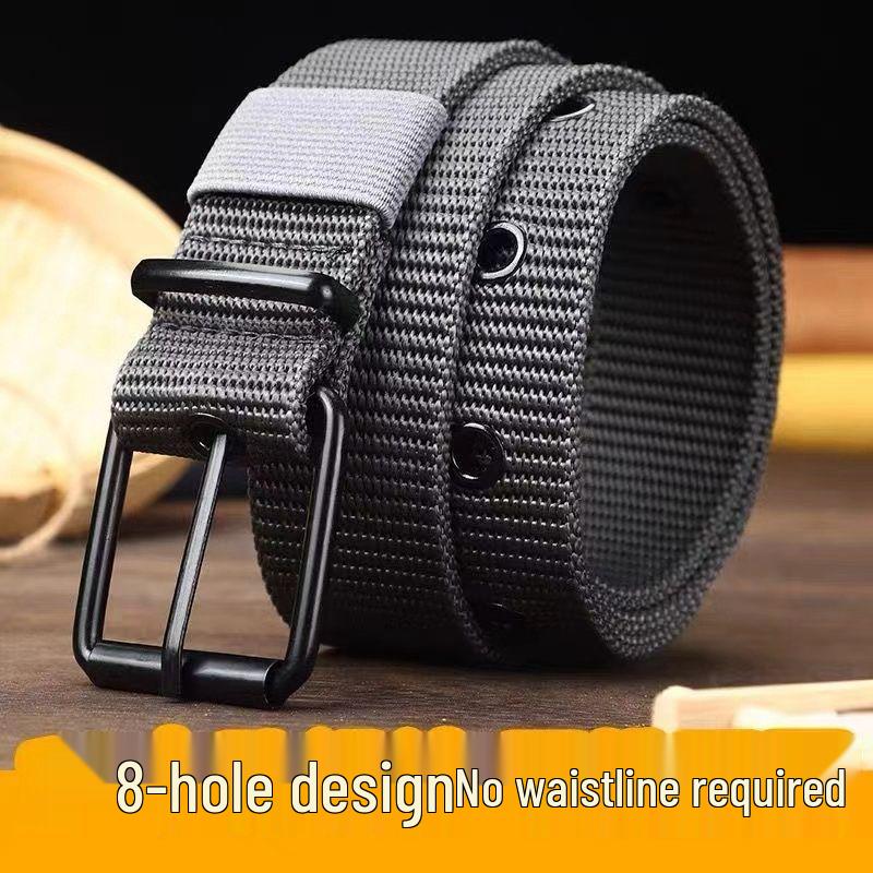 Men's Pin Buckle Nylon Canvas Belt: Versatile, Trendy, and Durable for Outdoor Activities and Jeans