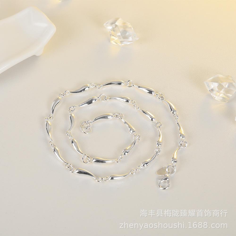 Silver Plated Water Drop Necklace for Men & Women - Simple, Fashionable, and Popular.