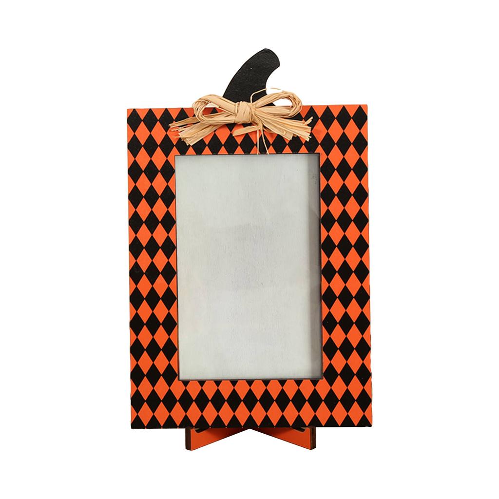Halloween Pumpkin Picture Frames, Wooden Frames For Fall Thanksgiving Halloween Party Photo Desktop Ornaments