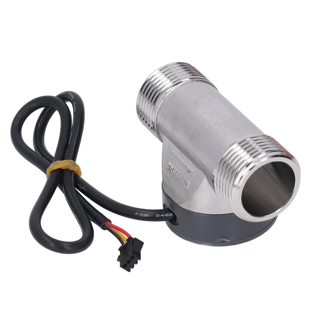 Water Flow Meter Flowmeter Counter Sensor Stainless Steel for Pool Fish Pond 3.5‑24V DC