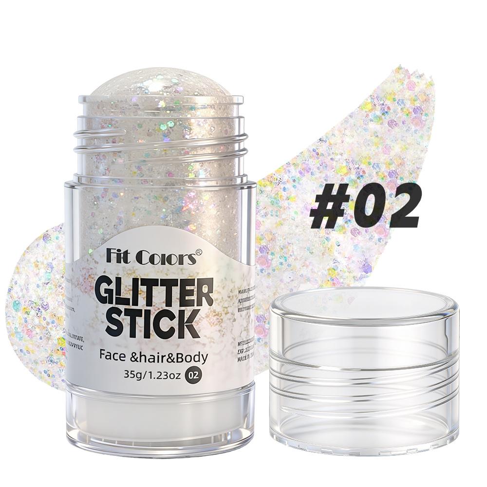Sparkling Sequins Glitter Gel Stick 8 Colors Sequin Body Glitter Cosmetic Stick Hair Glitter Stick Festival Makeup for Christmas