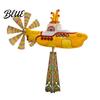Patio Wind Spinner Garden for Outside Big Foot Riding Motorcycle/Truck/Airplane Metal Rotatable Weather-resistant Yard Windmill with Stake Retro