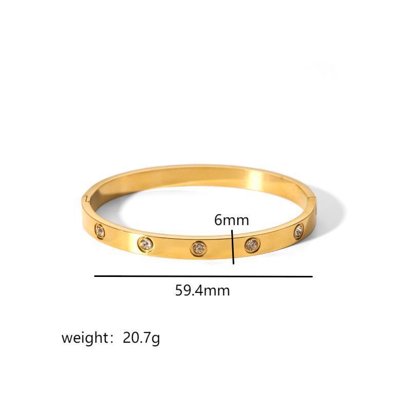 Geometric Star Stainless Steel Bracelet With 18k Gold Plating For Fashionable Women Style17