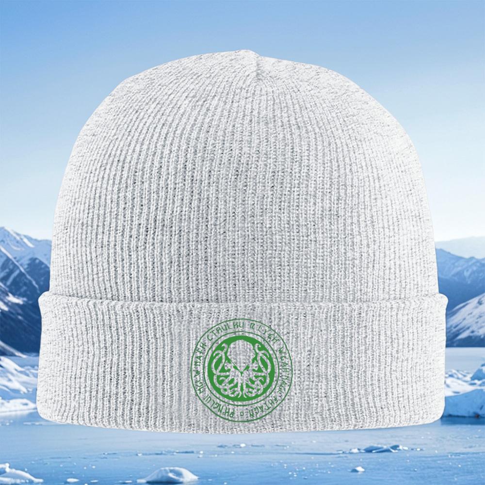 Cthulhu Circular Symbol Tentacles Black Green Men Women Unisex Knitted Hat Beanie Pullover Cap Winter Thermal Warm Christmas Out