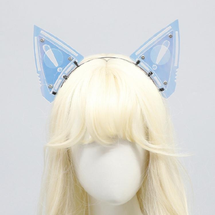 Machinery Cats Ear Headband Cosplay Costume Hairhoop for Masquerades Party Hairband Anime Headwear Role Play Accessory