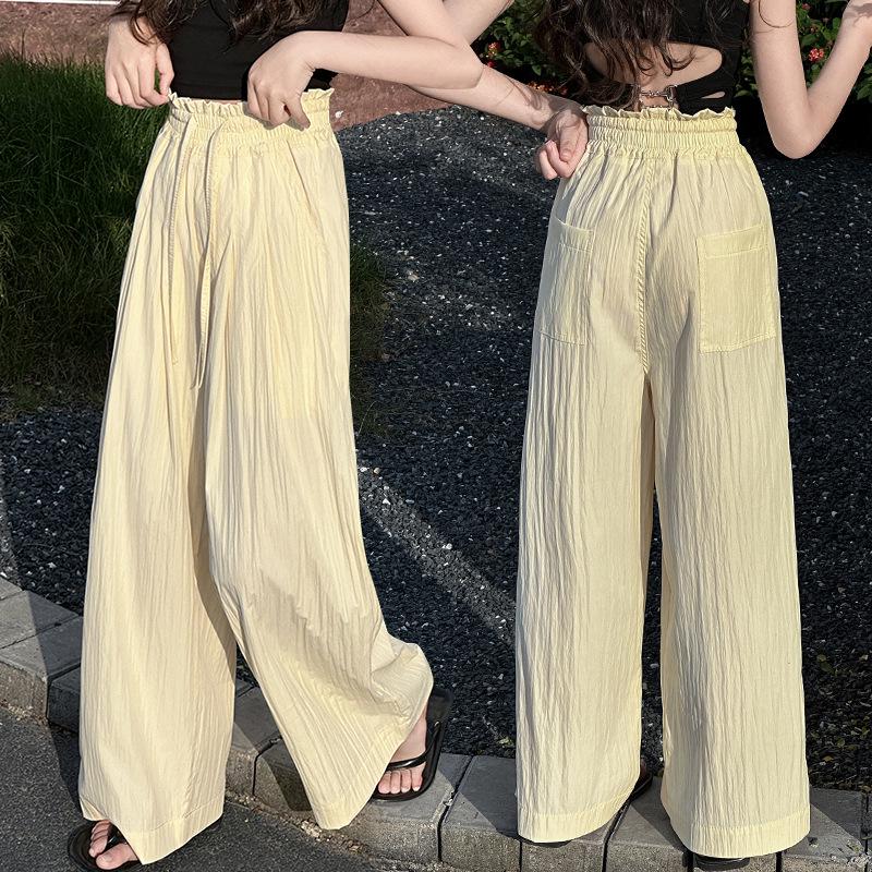 

2025 Summer Girls High-Waisted Wide-Leg Loose Casual Pants 130 cm
