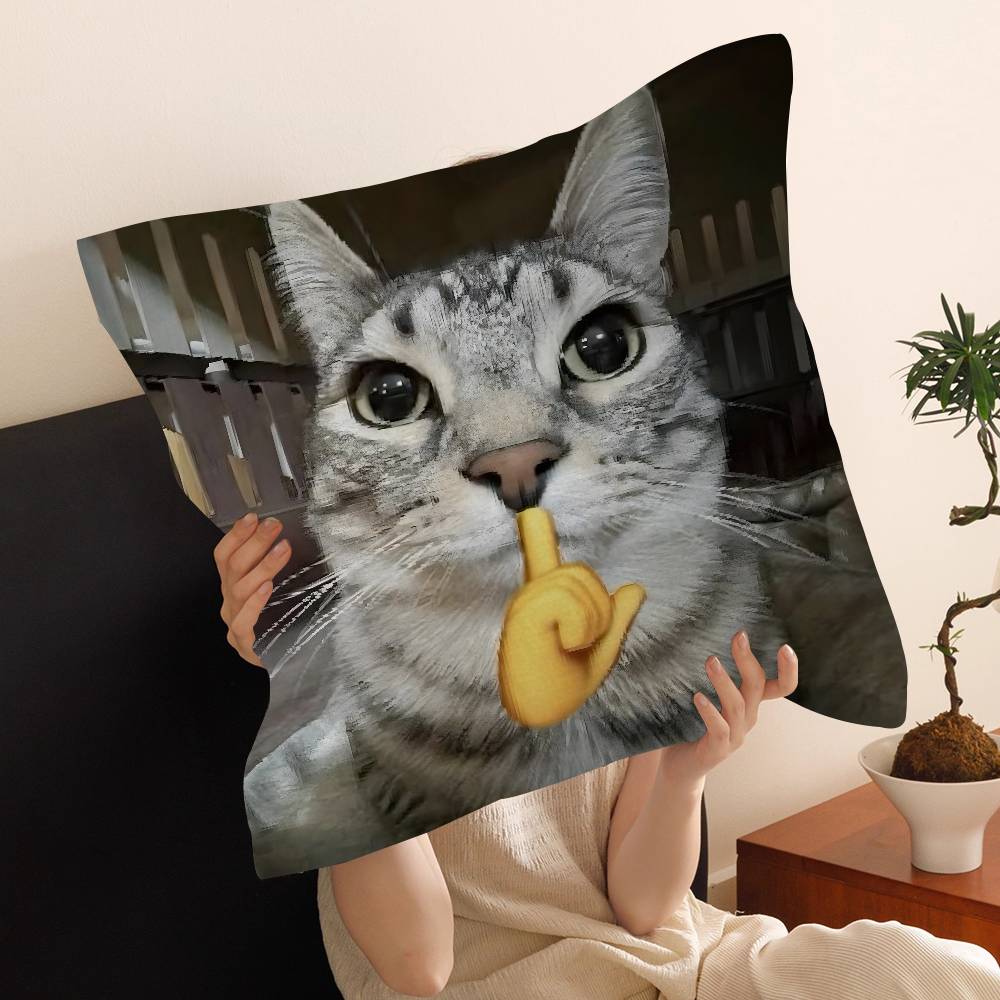 cat funny Cushion Cover Car Throw Pillow Case For Sofa Car Christmas Gift 40x40cm 45x45cm