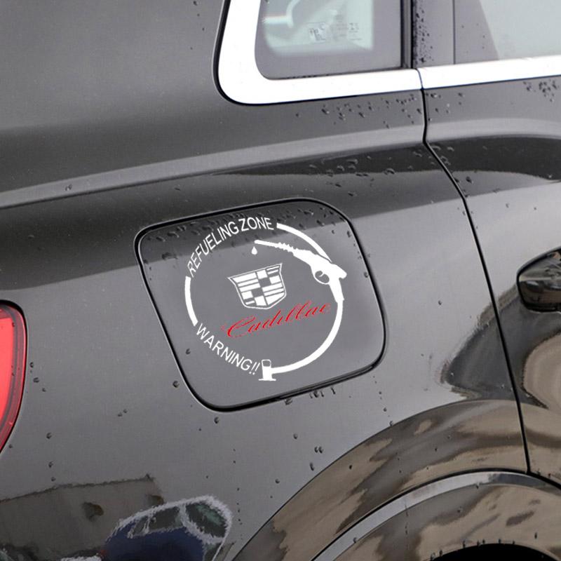 Car Badge Vinyl Reflective Fuel Tank Cap Stickers Decal For Cadillac Escalade Tiburon Deville Seville XT5 XTS CTS BLS SLS DTS SRX Metal