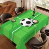 Soccer Tablecloth for Birthday Party Decoration, Soccer Ball Field Rectangle Table Cover for Dining Room, Game Day Sports Party Supplies