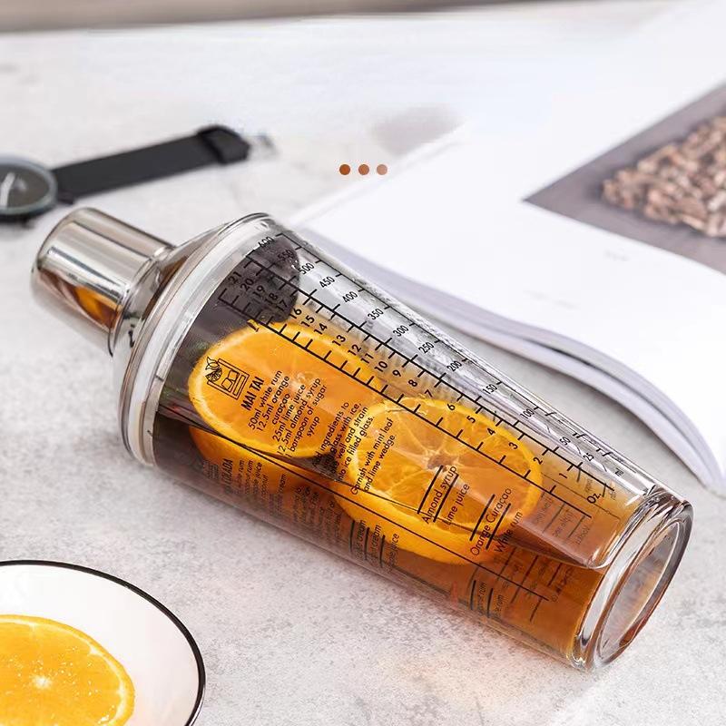 

Стеклянный шейкер Бостонский миксер Ручной шейкер Стеклянный чайник для коктейлей Инструмент для смешивания коктейлей