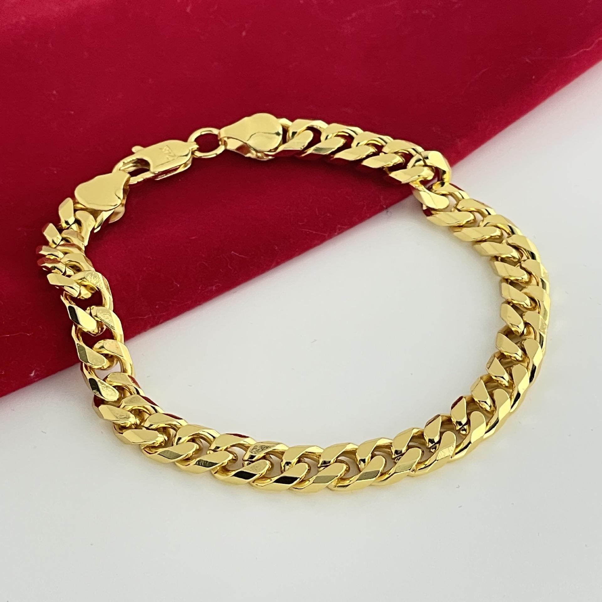 

Кубинский браслет 6 мм с золотым покрытием - Популярный стиль инфлюенсеров жёлтый