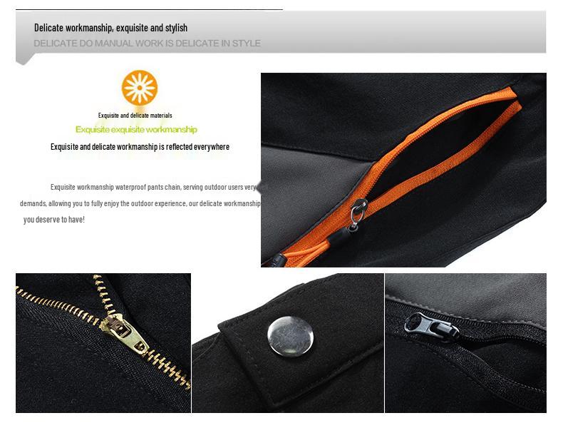 Pánské lehké rychleschnoucí voděodolné turistické kalhoty - Prodyšné, strečové, barevně blokované, nadměrné velikosti pro letní outdoorové aktivity.