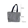 1Pcs Female Daily Shopping Bags Simple Striped Women'S Canvas Casual Shoulder Bags Fashion Large Capacity Ladies Tote Handbags