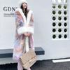 Dream Color Eco-friendly Fur Long Loose Fitting Chinese Antique Colored Fur Coat Women's Toka Coat Hooded Cloak