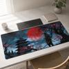 Red Moon Pagoda Ronin Mouse Pad Gaming Printon Demand New Mousepad XXL Mechanical Keyboard Pad Office Natural Rubber Table Mat