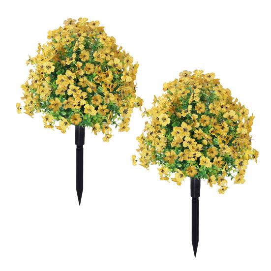 Sfera Topiaria Viola Artificiale con Picchetto per Piante Finte Viola da Esterno Arbusti Piante Finte Realistiche Resistenti ai Raggi UV per Giardino Cortile Portico
