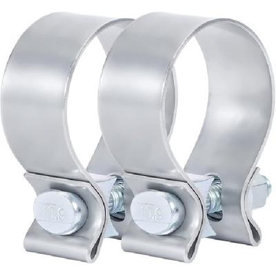 2.5 Inch Exhaust Clamp, 2 1/2 Narrow Exhaust Band Clamp 304 2 Pcs 2.5 Inch