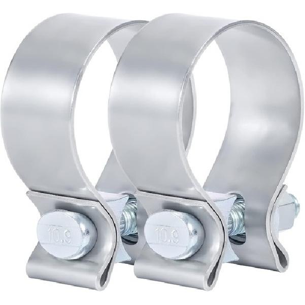 Хомут выхлопной 2,5 дюйма, узкий хомут-banda для выхлопной системы 2 1/2, нержавеющая сталь 304, 2 шт., 2,5 дюйма