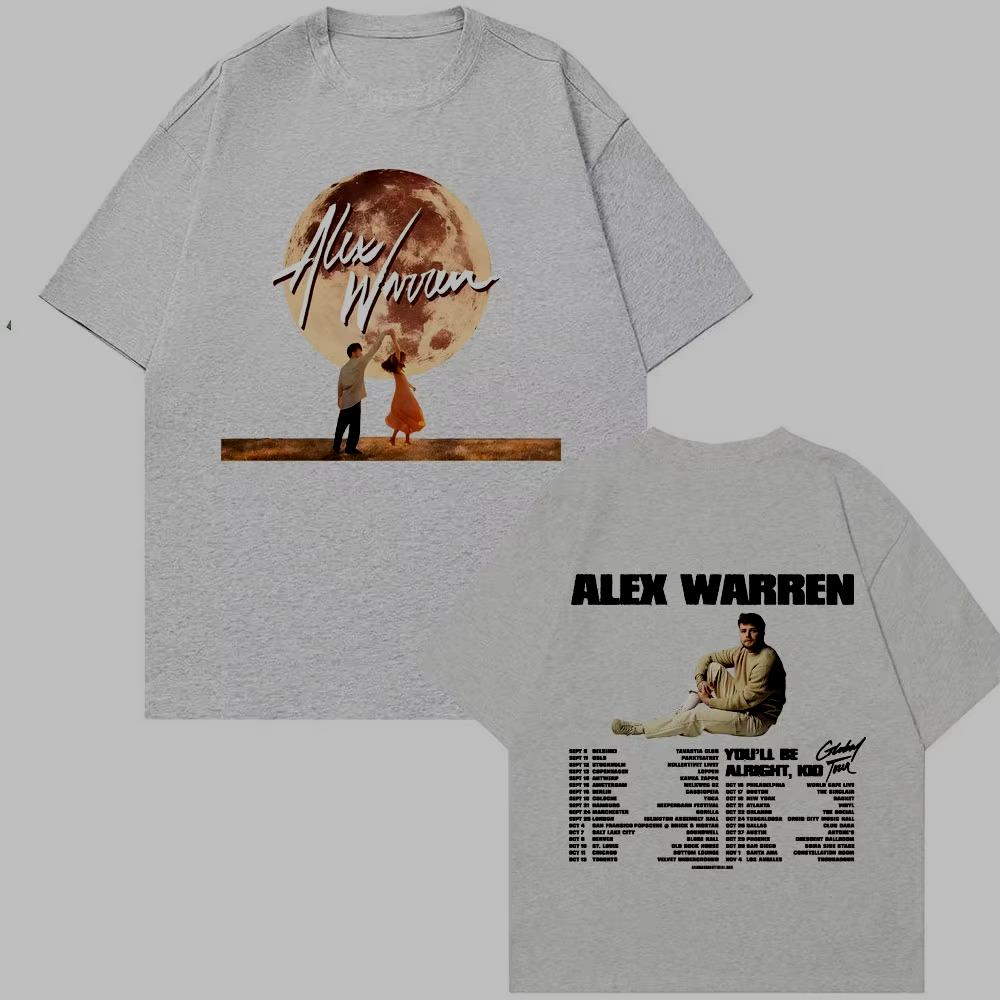 Ventilate Alex Warren Global Tour 2026 Youll Be Alright Kid World Tour Shirts 2026 Summer Unisex Women Oversized Tshirt Ventilate S