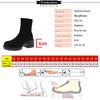 Fashion Aphixta 6cm Square Heel Black Ankle Boots Cotton Fabric Women Concise Platform Lady Footwear Shoes Women Warm Sock Boots Size 42