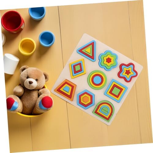 Kisangel Wooden Montessori Shape Puzzle for Toddlers, Number & Color Matching Learning Toy, Counting Logical Thinking Fine Motor Skills Pegboard Game