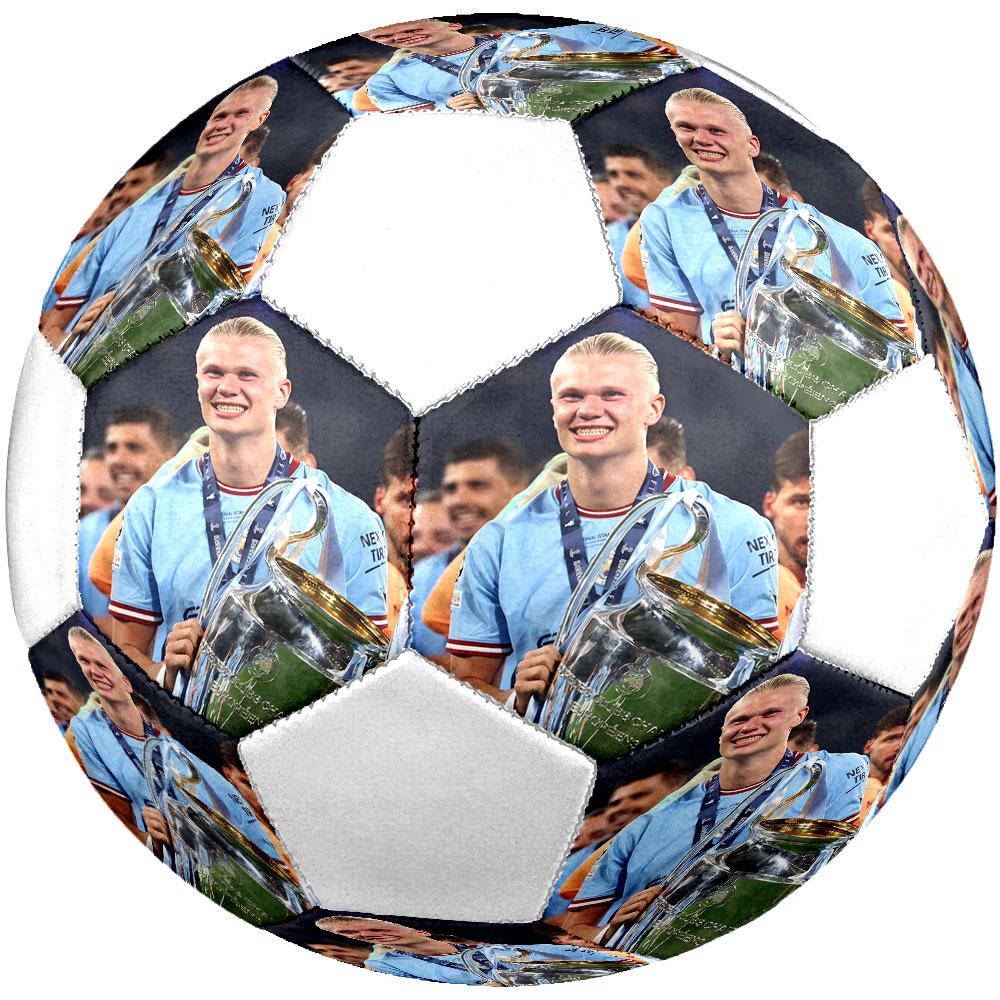 Erling Size 5 Soccer Ball, Machine-Stitched PVC, Durable & High Bounce, All Ages Fit, Fan Merchandise, Matches & Outdoor Use.