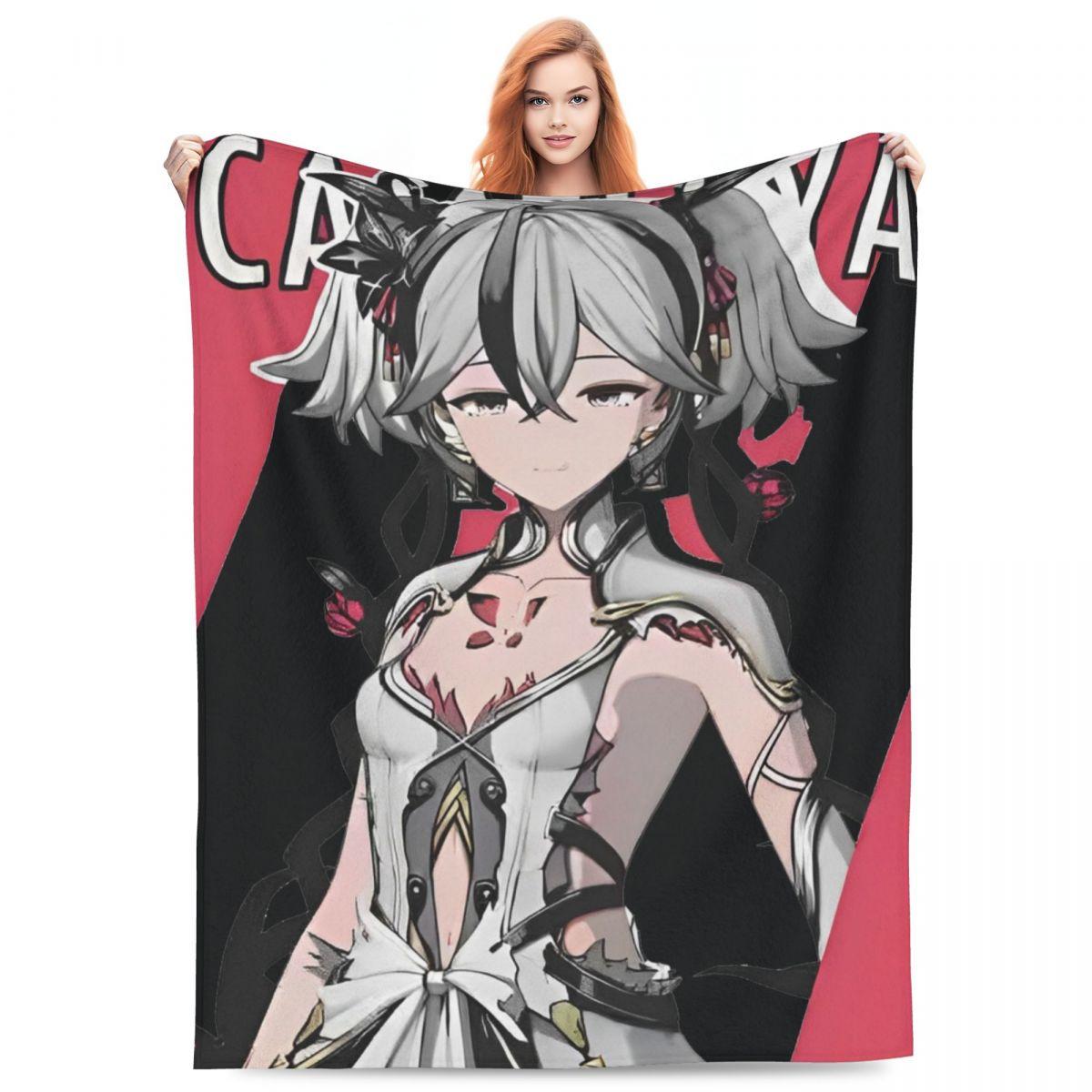 Wuthering Waves Camellya Flannel Blanket Game Soft Durable Throw Blanket for Bedroom Travel Office Bedspread Sofa Bed Cover 30x40in