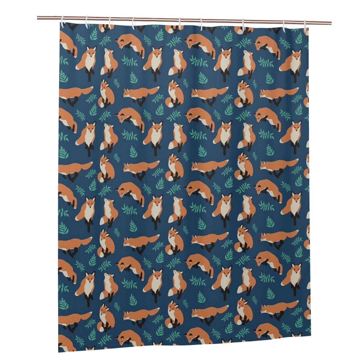 

Fox Style Shower Curtain Bathroom Polyester Waterproof Bath Curtains With Hooks W60H190(CM)-1 Pcs