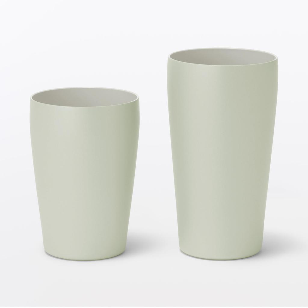 MUJI Stainless Steel Vacuum Insulated Tumbler Light 23103268 Double-Wall / Green, Approx. 450mL,