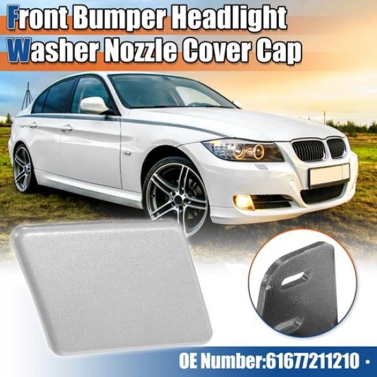 Right Passenger Side Front Bumper Washer Nozzle Cover for BMW E90 Silver Tone