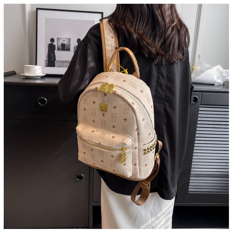 Trendy Cute Bear Backpack for Women - Large Capacity School & Commuting Bag