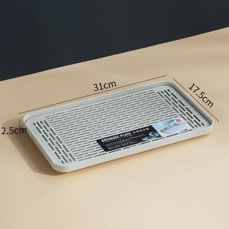 Double-Layer Plastic Draining Tray: Durable Household Tea, Bowl & Chopstick Storage Rack