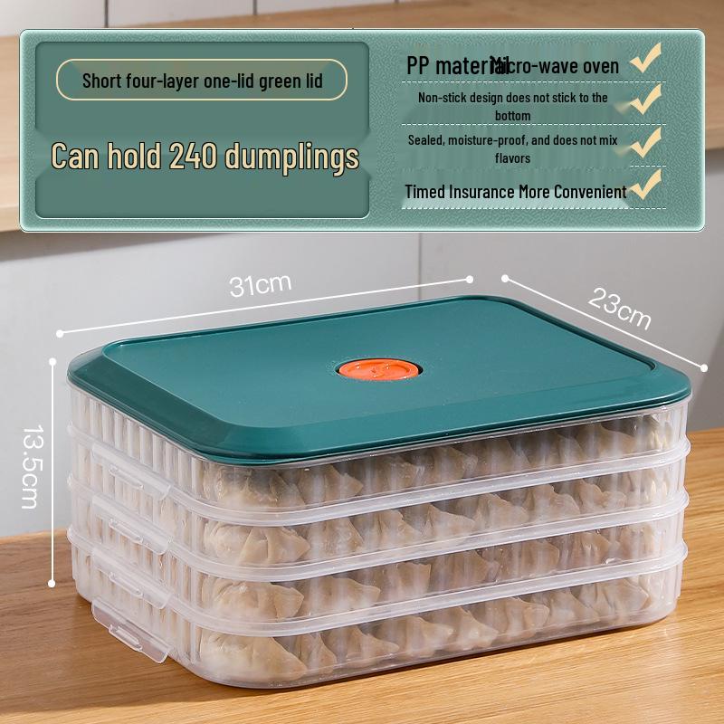 Dumpling & Wonton Freezer Storage Box for Fresh-Keeping and Quick-Freezing Noodles