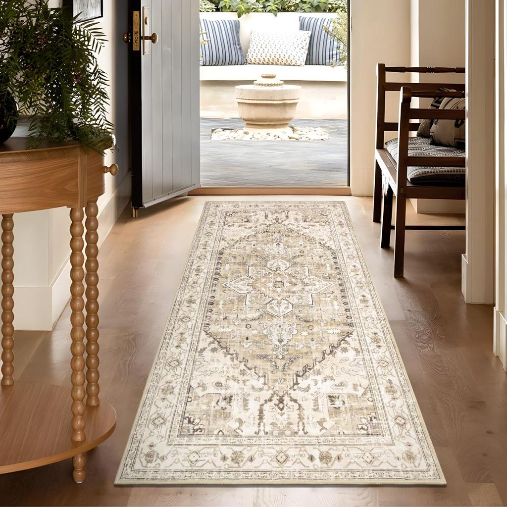 Tappeti Lunghi a Striscia Bohemien per Cucina e Corridoio, Tappeti Durevoli e Facili da Mantenere, Tappeti per Balcone, Decorazione per la Casa