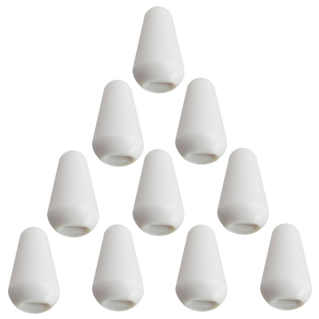 

10pcs Electric Guitar Toggle Switch Tips Plastic Knobs Cap for ST SQ Replacement Accessory Set білий