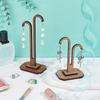 Wooden Hook Earring And Necklace Display Stand Jewelry Organizer Rack For Desktop Use