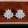 925 Sterling Silver Hollow Flower Stud Earrings for Women Full AAA Cubic Zirconia Earring Jewelry BrincosGood product