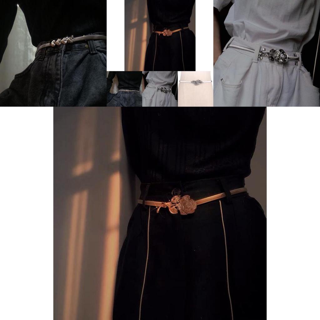 Elegant Rose Elastic Waistband For Dresses Charming Metal Waist Belt 2023 Collection