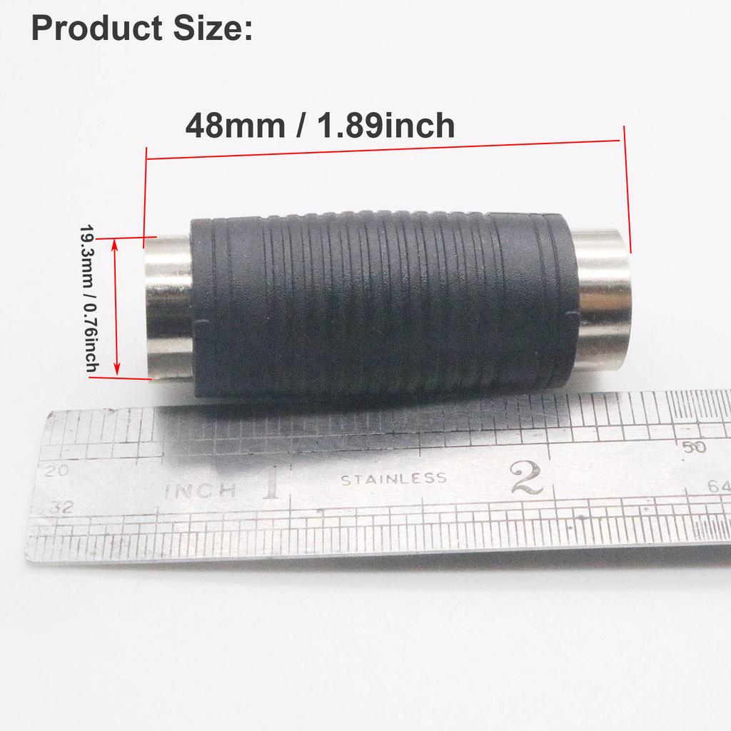 2pcs 5 Pin DIN MIDI Female to Female Audio Type Recorder Amplifier Extension Adapter Gender Changer for Live Performance Studio