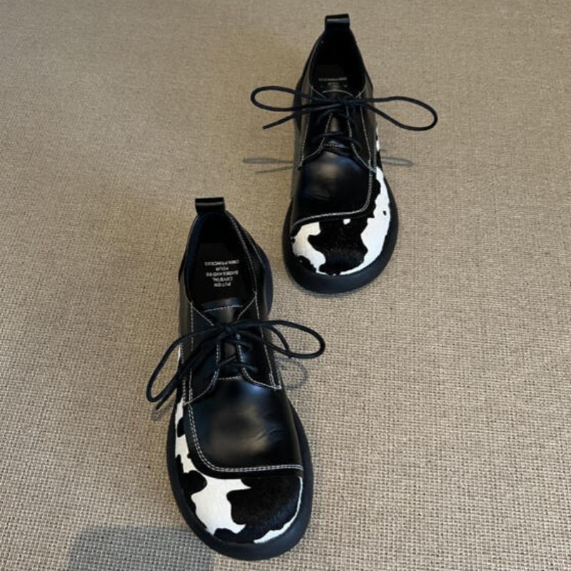 Women's Soft Sole British Style Flats Fashion Casual Loafers Comfortable Rubber Bottom Non-slip Shoes