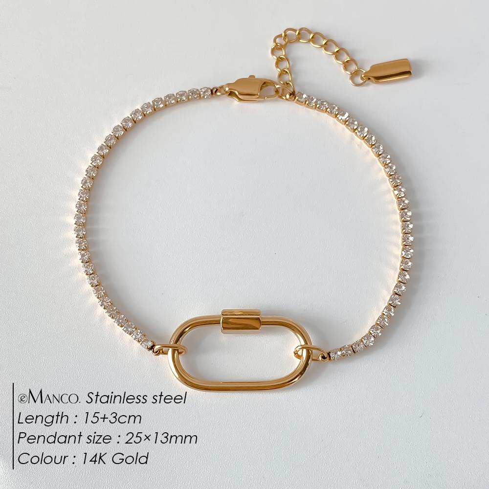 eManco Oval Buckle Heads DIY Chain Pendant Bracelet Stainless Steel Jewelry Design Match Charms Bracelets Women Accessories