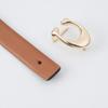 Womens Genuine Leather Belt With C-Shaped Buckle Adjustable Waistband Jeans Casual Fashion Accessory In Multiple Colors