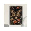 Retro Metal Wall Art Flower Butterfly Sign Bar Decor