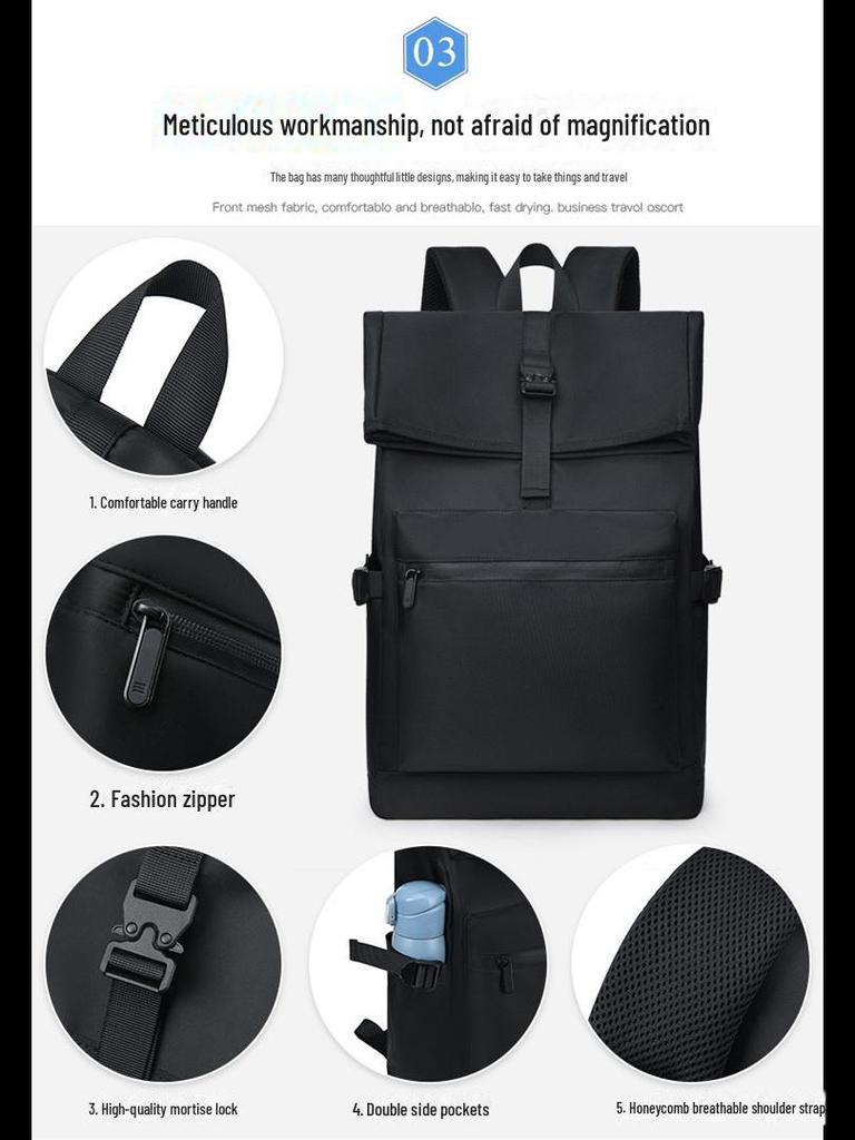 Men's Winter Splash-Proof Business & Casual Backpack: Student and Travel Friendly