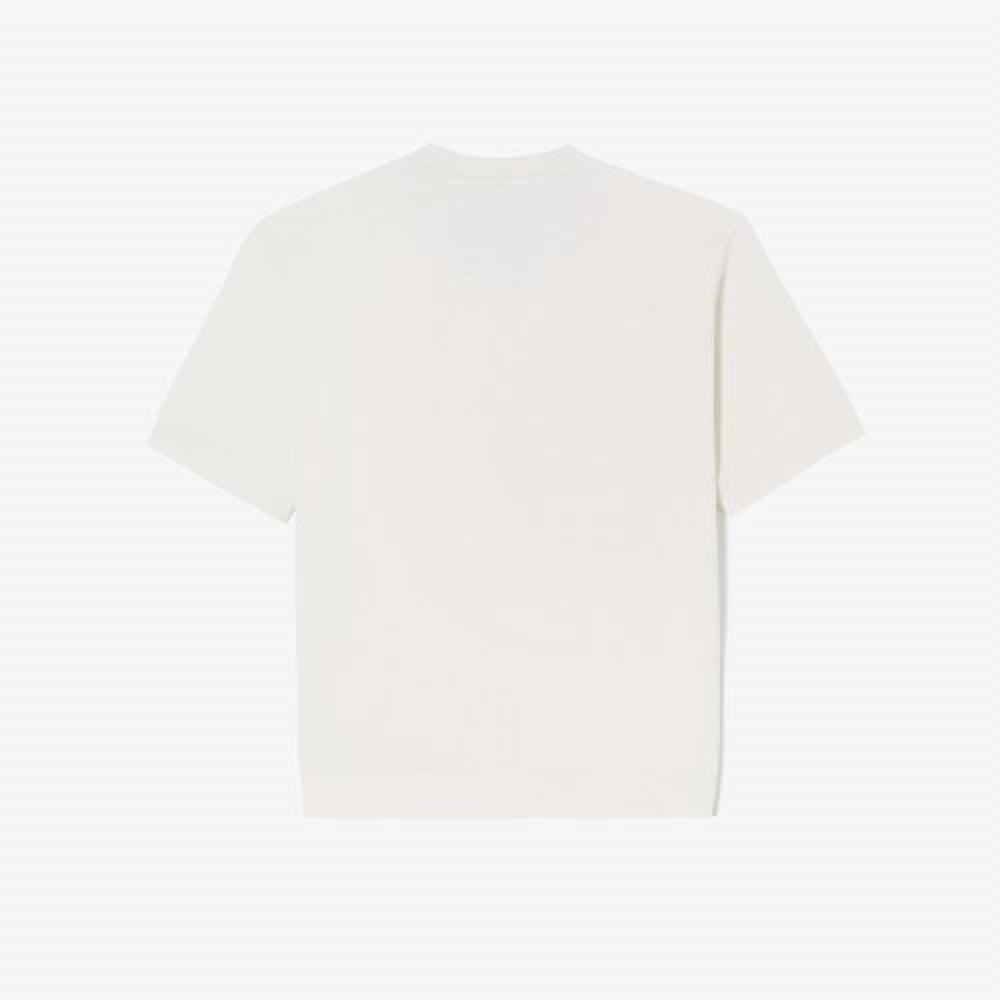 LacoSTe Men S OverfiT OTToman Solid T ShirT [cream]
