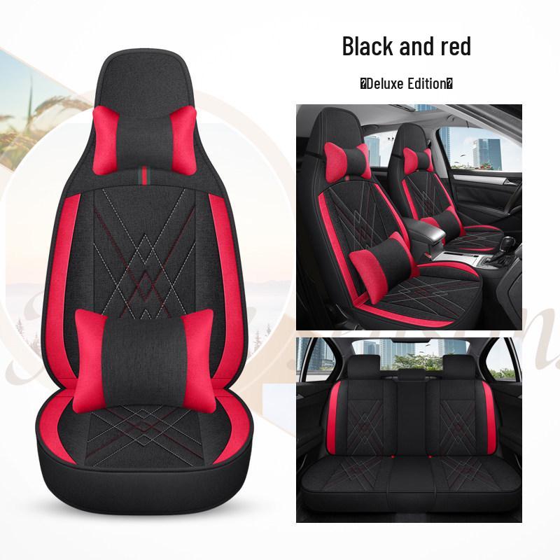 Seagull Car Seat Cushions (Models 23/24) - All-Season Linen Covers for New Energy Vehicles, Full Coverage.