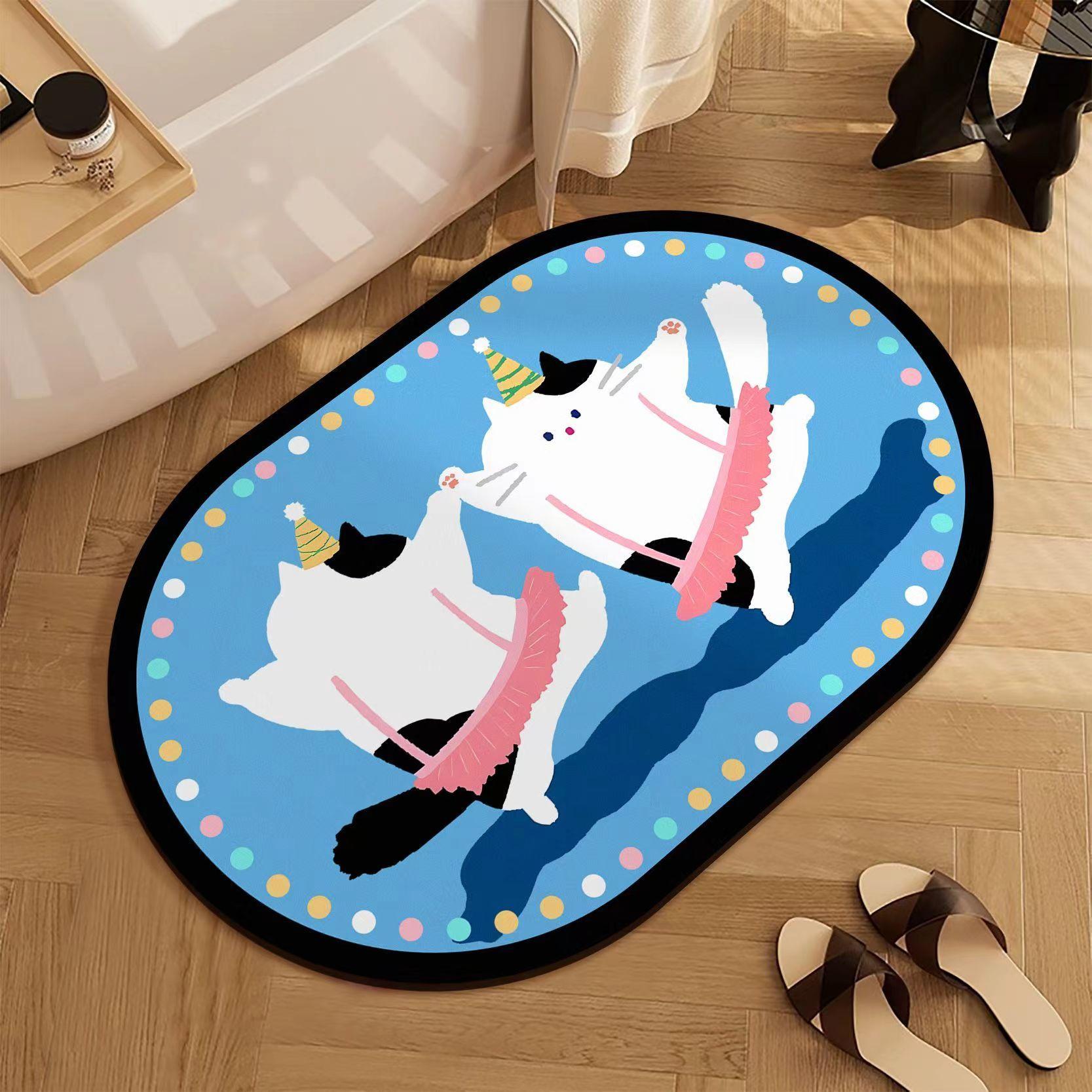 

Cute creative bear diatom mud bath mats absorb water resistance dirty quick-dry mat carpet 40X60cm 15.7X23.6in