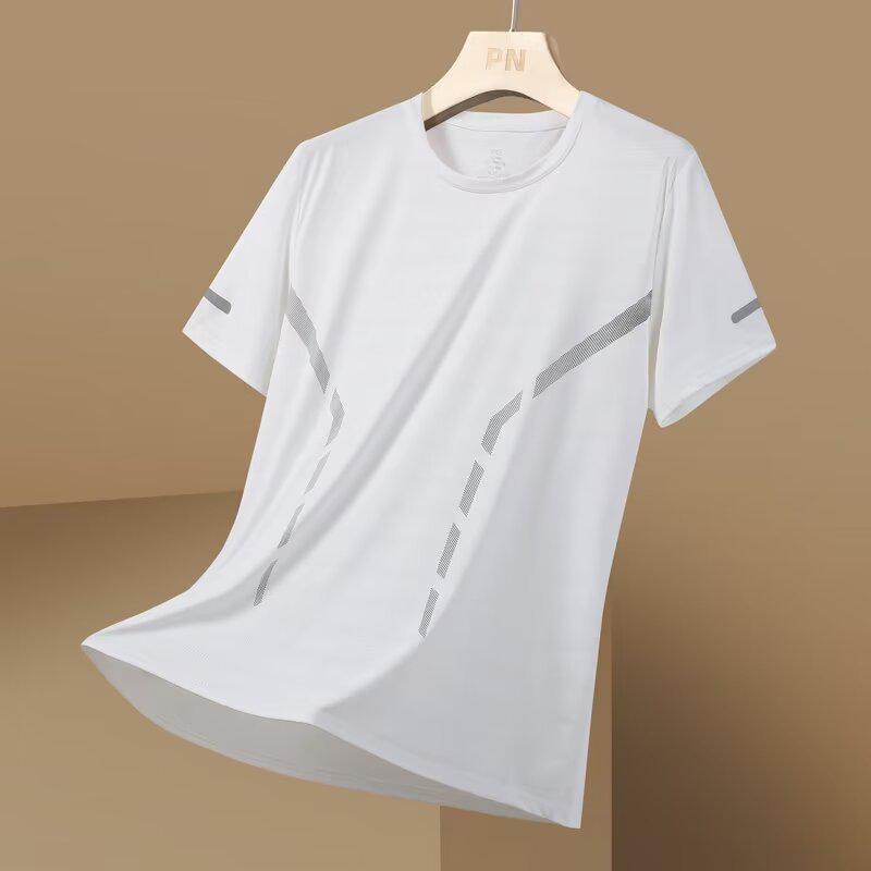 Men's Summer Quick-Dry Mesh Fitness T-Shirt, Elastic Casual Half Sleeve