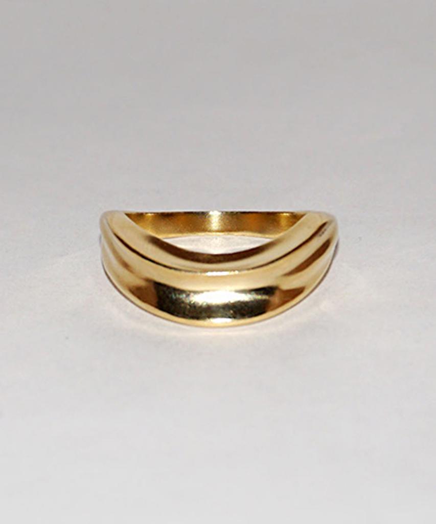 Siega House 2-Layered Fold Ring (Glossy- Gold)
