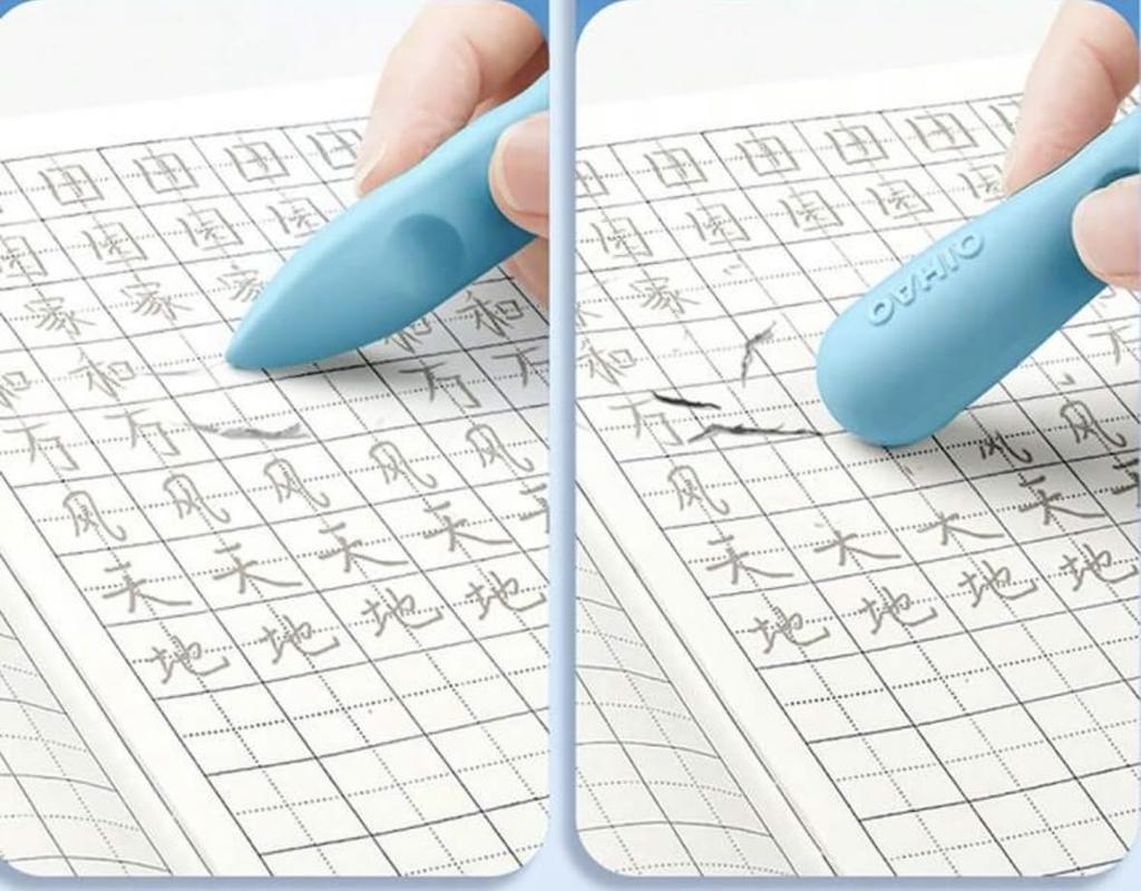 Clean Eraser with for Writing Grip, 3-Color Set, Practice, Dust-Resistant